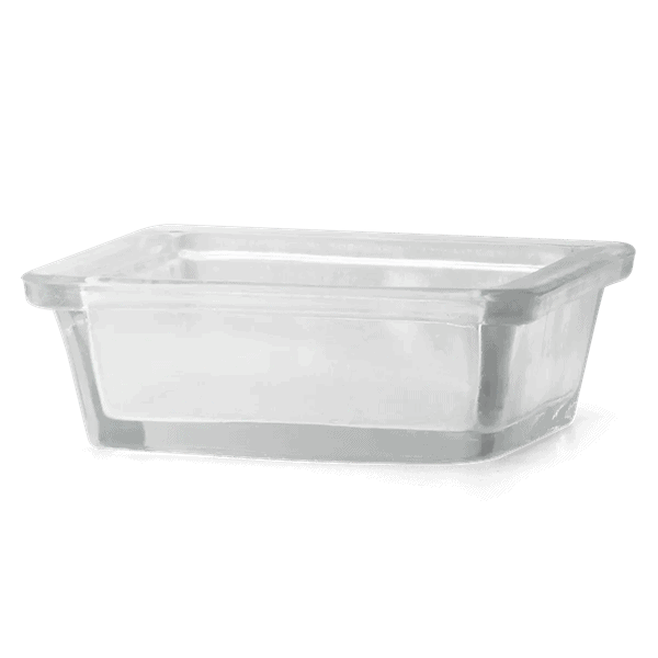 Clear Glass Square Dish with Logo